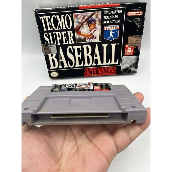 Tecmo Super Baseball SNES Super Nintendo Original Box Authentic - Picture 5 of 11